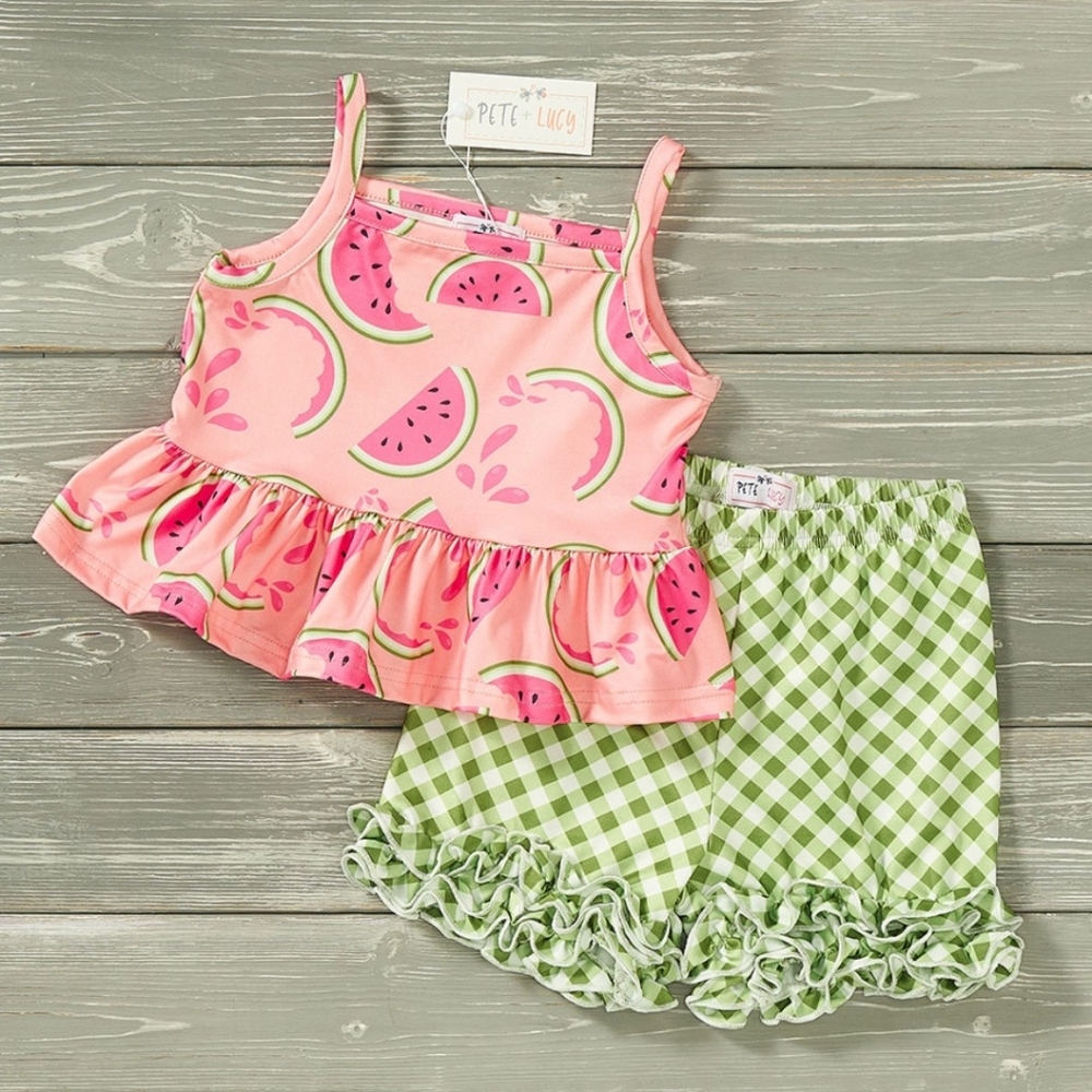 New 2 Piece Set Girl Watermelon Picnic Pete + Lucy Collection